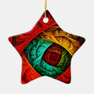 Colourful Artistic Modern Abstract Art Pattern #09 Ceramic Tree Decoration