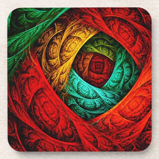 Colourful Artistic Modern Abstract Art Pattern #09 Coaster (Front)
