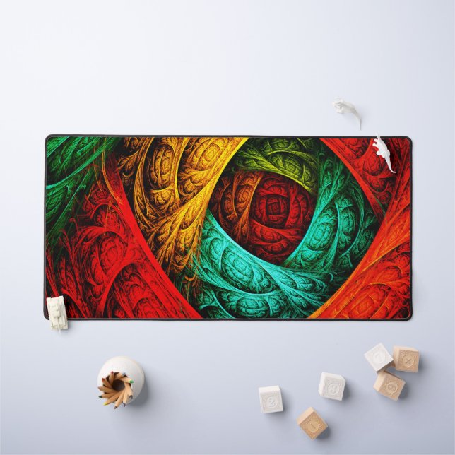 Colourful Artistic Modern Abstract Art Pattern #09 Desk Mat (Kids Table)