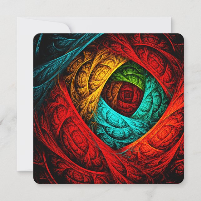 Colourful Artistic Modern Abstract Art Pattern #09 Invitation (Front)