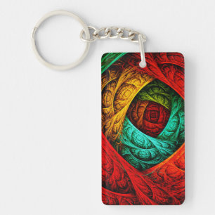 Colourful Artistic Modern Abstract Art Pattern #09 Key Ring