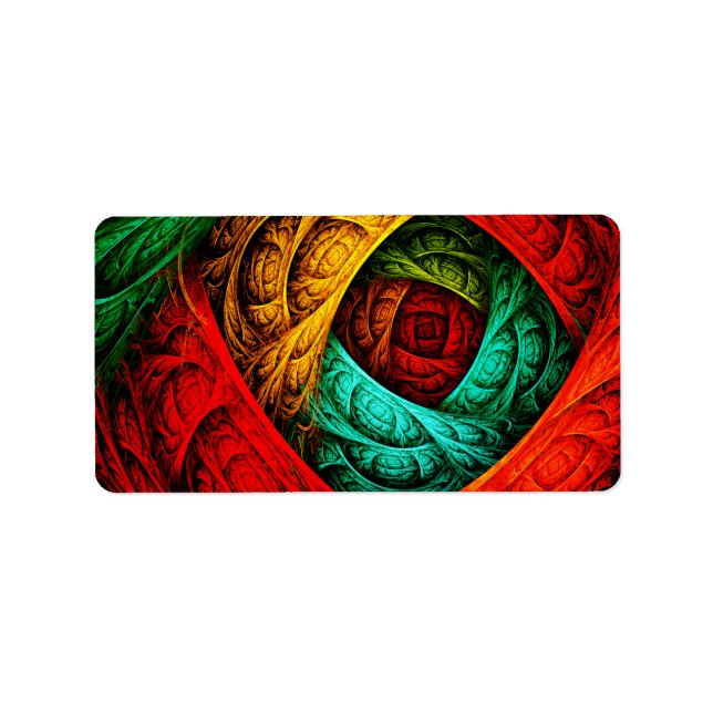 Colourful Artistic Modern Abstract Art Pattern #09 Label (Front)