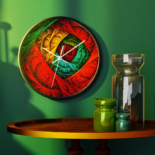 Colourful Artistic Modern Abstract Art Pattern #09 Large Clock