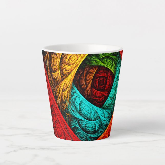 Colourful Artistic Modern Abstract Art Pattern #09 Latte Mug (Front)