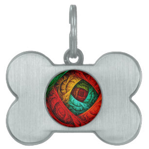 Colourful Artistic Modern Abstract Art Pattern #09 Pet ID Tag