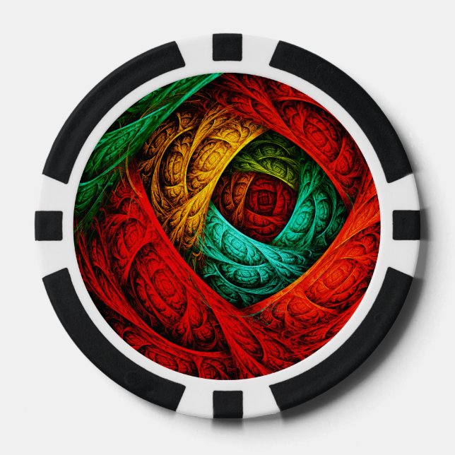 Colourful Artistic Modern Abstract Art Pattern #09 Poker Chips (Front)