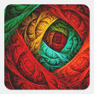 Colourful Artistic Modern Abstract Art Pattern #09 Square Sticker