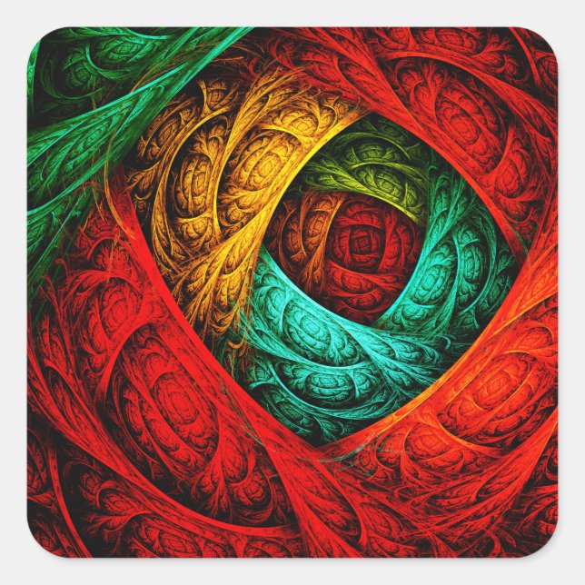 Colourful Artistic Modern Abstract Art Pattern #09 Square Sticker (Front)
