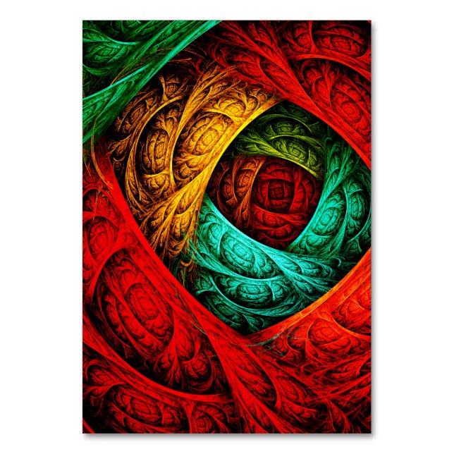 Colourful Artistic Modern Abstract Art Pattern #09 Table Number (Front)
