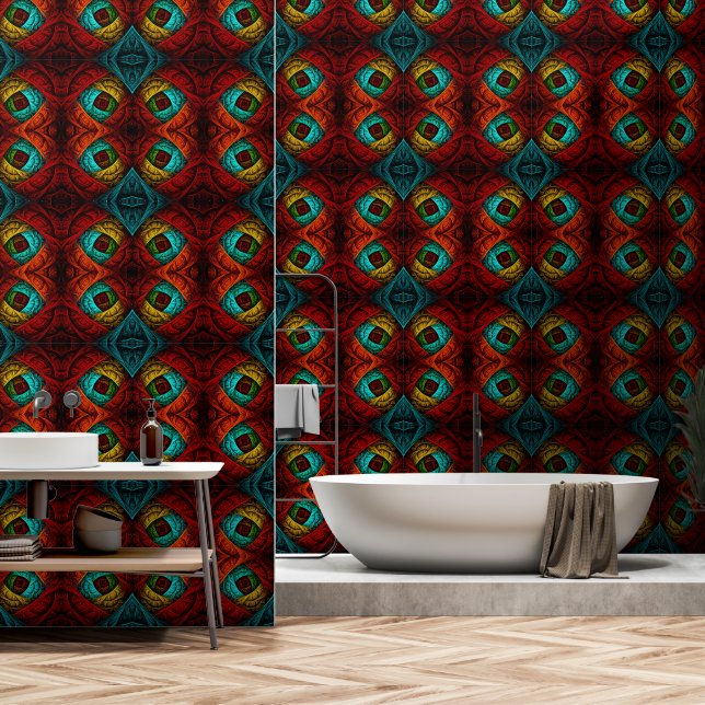 Colourful Artistic Modern Abstract Art Pattern #09 Wallpaper (Bathroom)