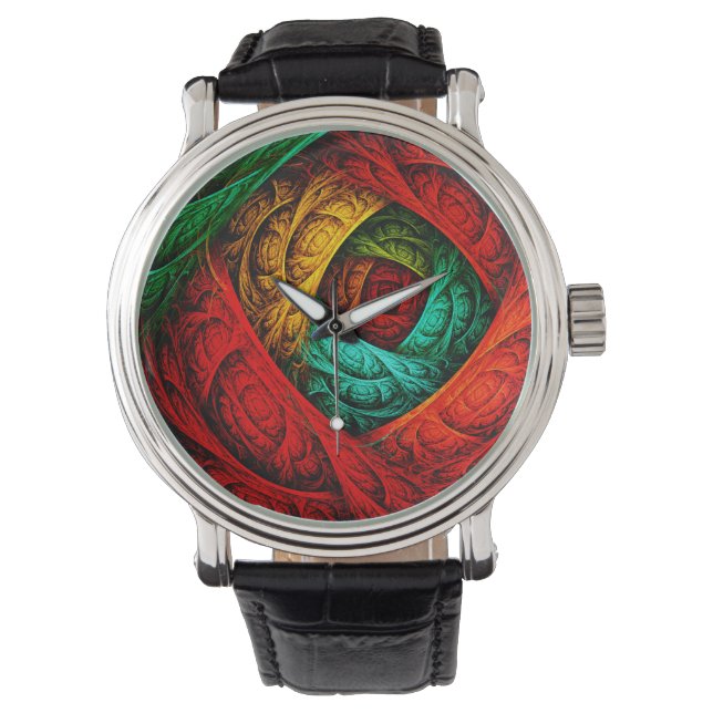 Colourful Artistic Modern Abstract Art Pattern #09 Watch (Front)