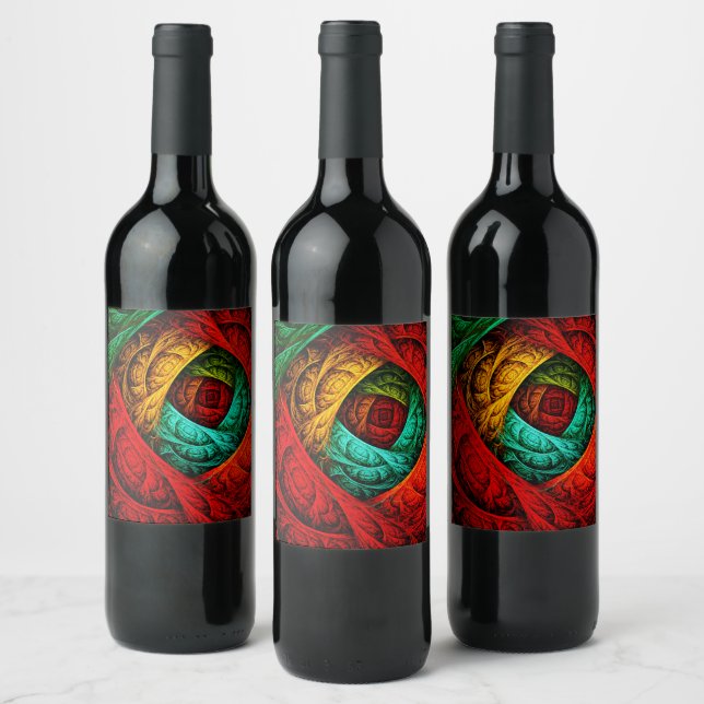 Colourful Artistic Modern Abstract Art Pattern #09 Wine Label (Bottles)