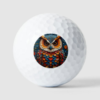 Colourful Artistic Owl Golf Balls