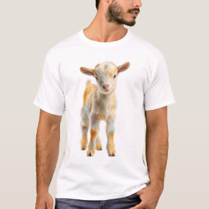 Colourful Artistic Pastel Baby Goat Portrait Men T-Shirt