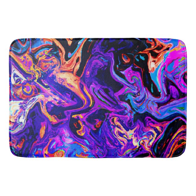 Colourful Artistic Patterns Bath Mat (Front)