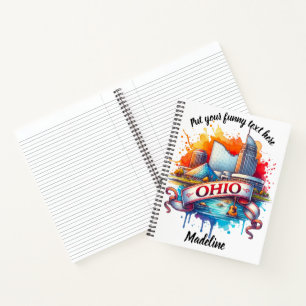 Colourful artistic representation of Ohio's skylin Notebook