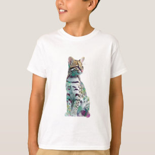Colourful Artistic Spotted Wildcat Ocelot Kids T-Shirt