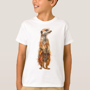 Colourful Artistic Standing Meerkat Kids T-Shirt