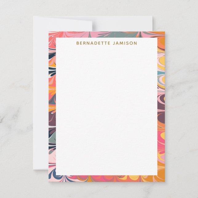 Colourful Artsy Abstract Marble Swirl Design Card (Front)