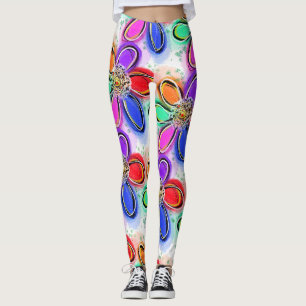 Colourful Artsy Floral Pattern  Leggings