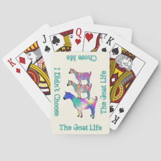 Colourful Artsy Goats Standing on Things Design Playing Cards