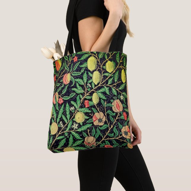 Colourful Artwork - Vintage Fruit Pattern Tote Bag (Close Up)