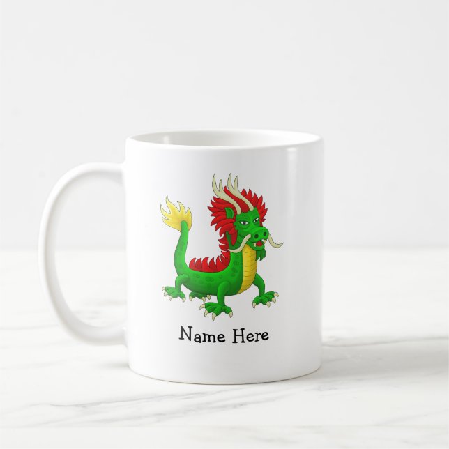 Colourful Asian Dragon Coffee Mug (Left)