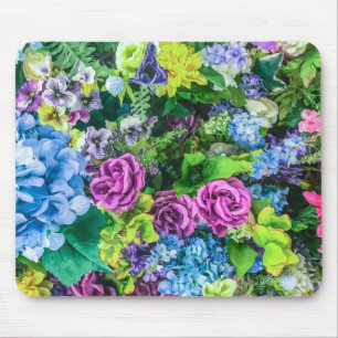 Colourful Assorted Floral Artwork Mouse Pad