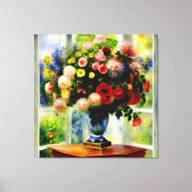 Colourful Assorted Florals Elegant Vase  Canvas Print (Front)