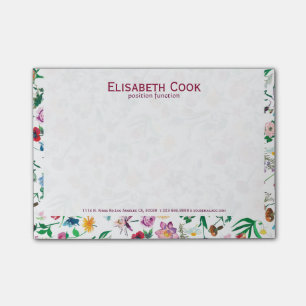 Colourful Assorted Flowers Custom White Background Post-it Notes