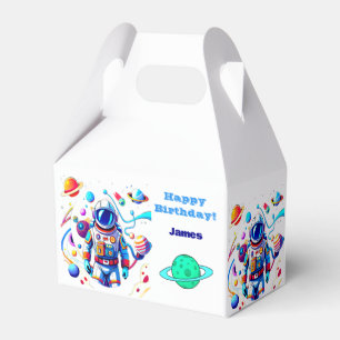 Colourful Astronaut and Univers in Bold Colours Favour Box