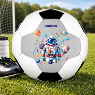 Colourful Astronaut and Univers in Bold Colours Football