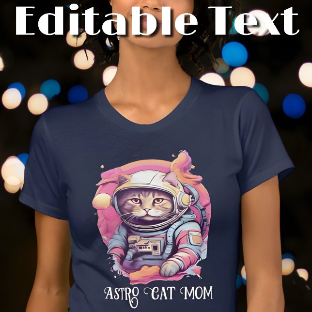 Colourful Astronaut Cat Mum T-Shirt (Creator Uploaded)