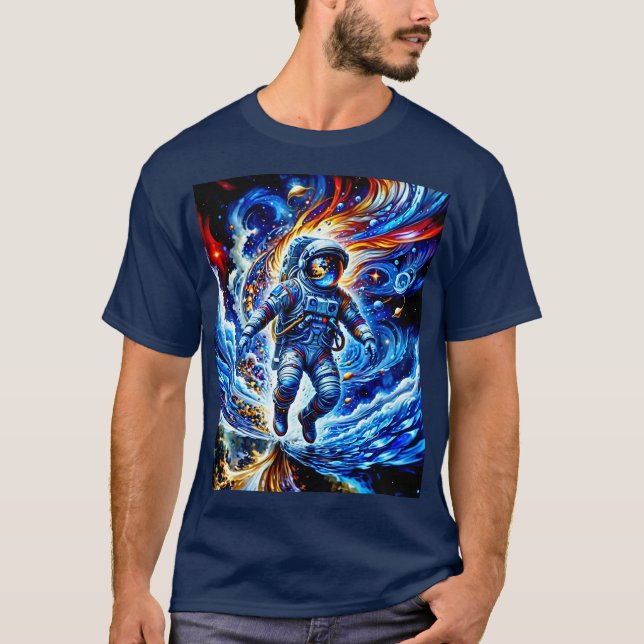 Colourful Astronaut Enjoying Space T-Shirt (Front)