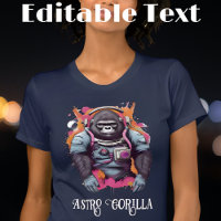 Colourful Astronaut Gorilla Editable Text
