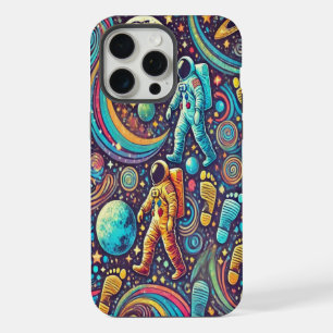 Colourful Astronaut Spacewalk Pattern iPhone 15 Pro Max Case