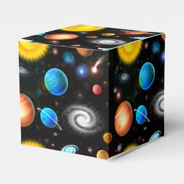 Colourful Astronomy Space Favour Box (Front Side)