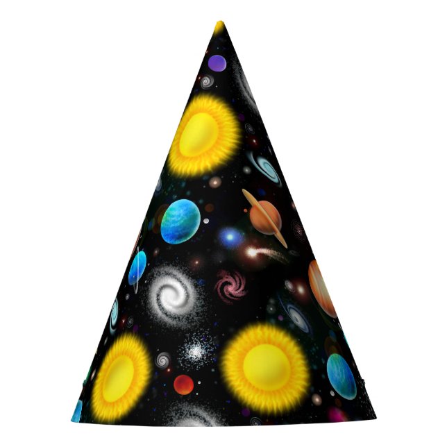 Colourful Astronomy Space Party Hat (Front)