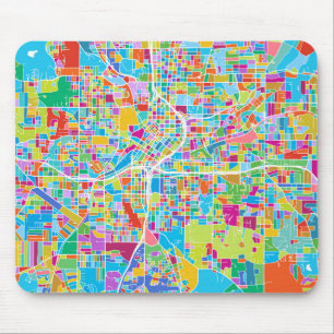 Colourful Atlanta Map Mouse Mat