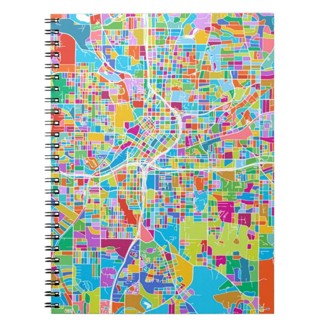 Colourful Atlanta Map Notebook (Front)
