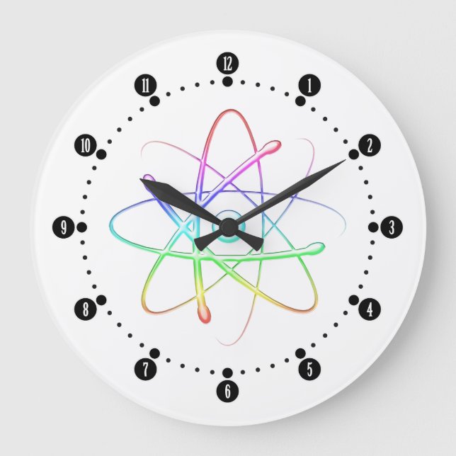 Colourful Atom Science Power Large Clock (Front)