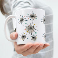 Colourful Atomic Starburst Turquoise Retro Mug