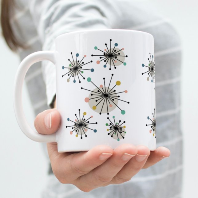 Colourful Atomic Starburst Turquoise Retro Mug (Creator Uploaded)