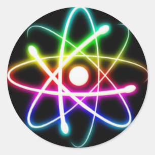 Colourful Atoms Classic Round Sticker