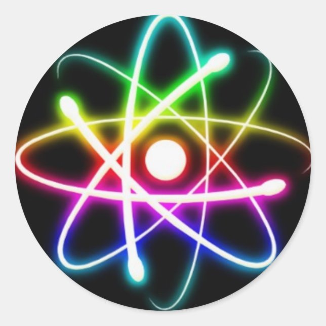 Colourful Atoms Classic Round Sticker (Front)