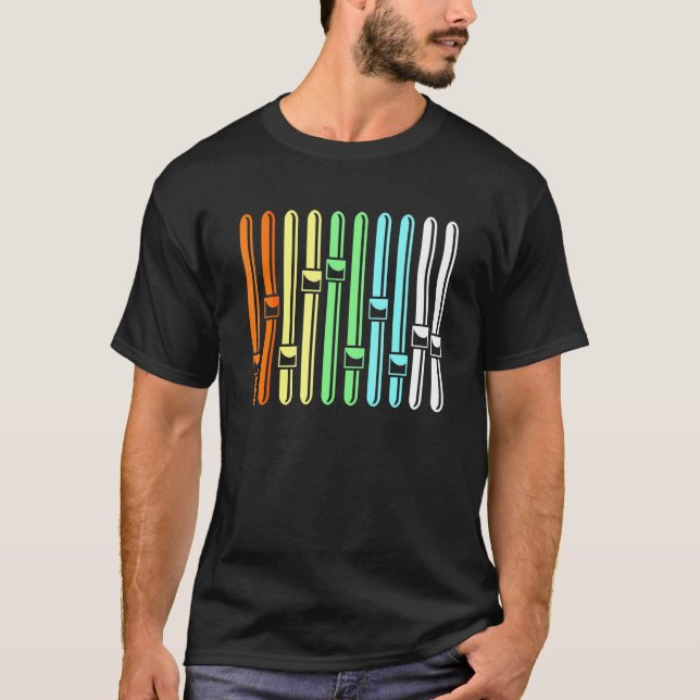 Colourful Audio Engineer Sound Vu Metre T-Shirt (Front)