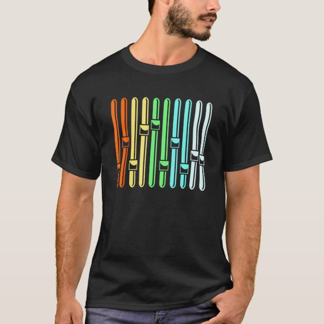 Colourful Audio Engineer Sound Vu Metre T-Shirt (Front)