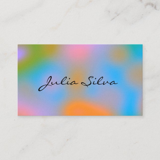 Colourful Aura Gradient Holographic Business Card (Front)