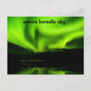 Colourful Aurora Borealis Sky Postcard