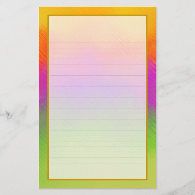 Colourful Aurora IV Fine Lined Stationery (Front)